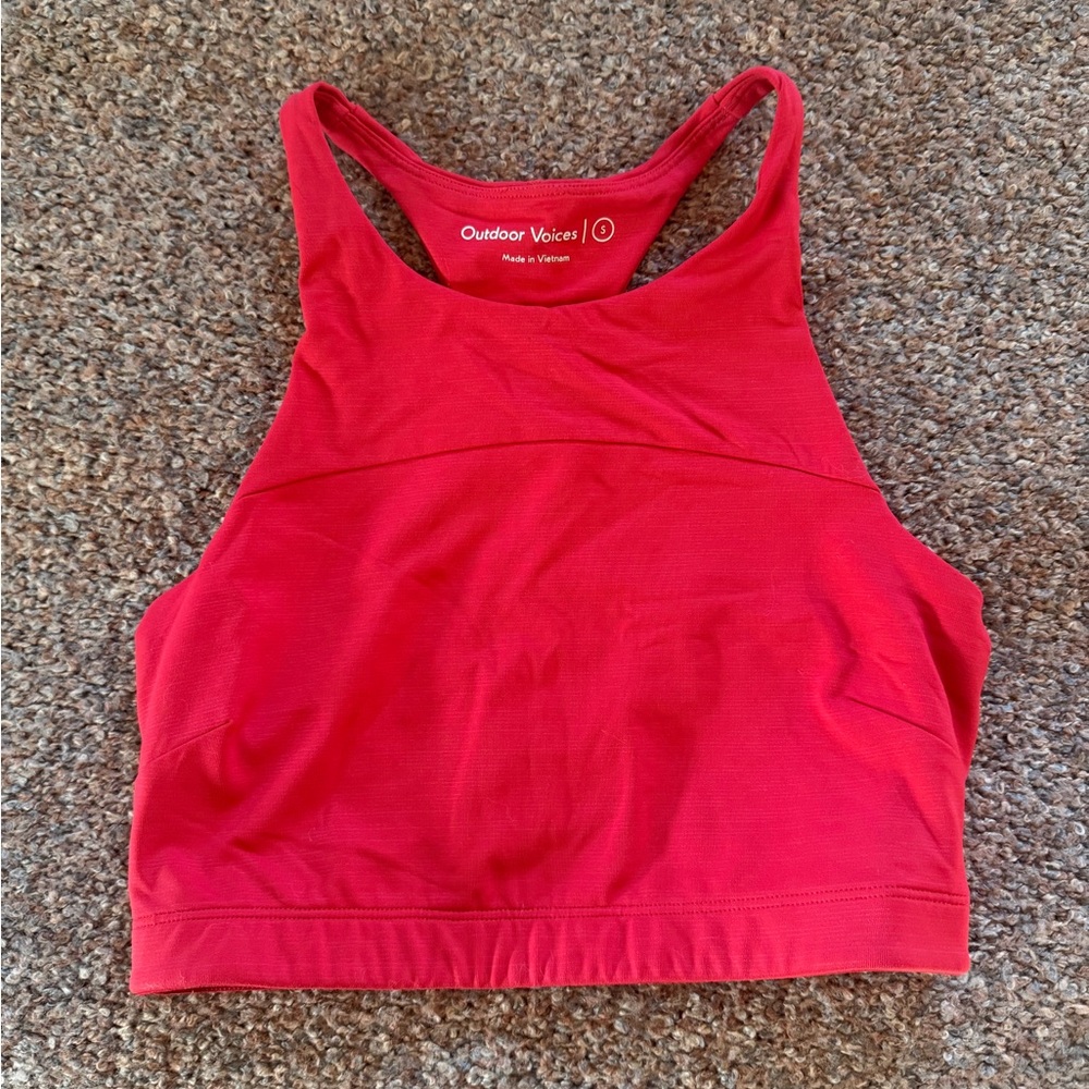 Outdoor Voices Tech Sweat Red Sports Bra